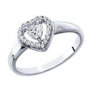 Помолвочное кольцо из серебра SOKOLOV с Swarovski 89010068 фото