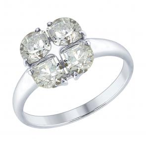 Серебряное кольцо SOKOLOV с Swarovski 89010104 фото