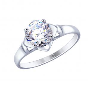 Серебряное кольцо SOKOLOV с Swarovski 89010112 фото