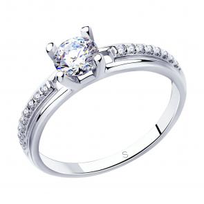 Серебряное кольцо SOKOLOV с Swarovski 89010120 фото