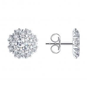 Серебряные серьги SOKOLOV с фианитом 89020041-91 фото