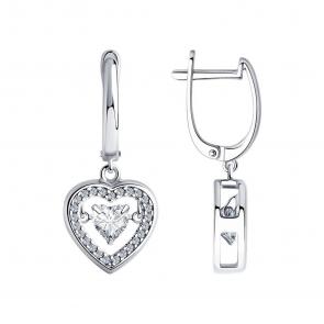 Серебряные серьги SOKOLOV с фианитом 89020149-91 фото