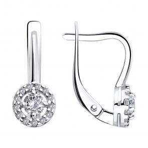 Серебряные серьги SOKOLOV с фианитом 89020150-91 фото