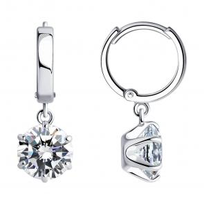 Серебряные серьги SOKOLOV с Swarovski 89020151 фото