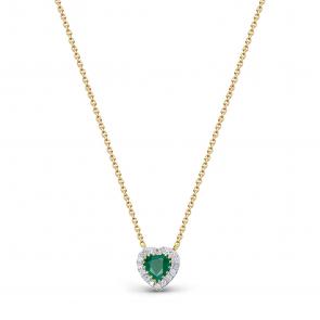 Колье из лимонного золота RoseGrace с бриллиантом и изумрудом 9-143-103Ж-Из фото