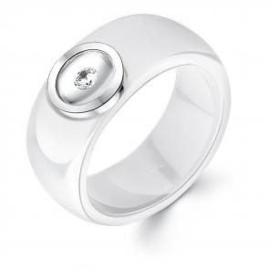 Серебряное кольцо Золотые узоры с керамикой и цирконием 90-01-7283-00 фото