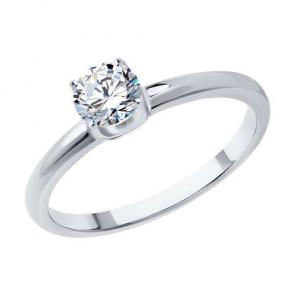 Кольцо из белого золота SOKOLOV с бриллиантом 9010122-46 фото