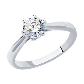 Кольцо из белого золота SOKOLOV с бриллиантом 9010132-46 фото