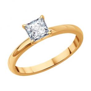 Золотое кольцо SOKOLOV с бриллиантом 9010140-47 фото