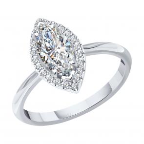 Кольцо из белого золота SOKOLOV с бриллиантом 9010141-46 фото