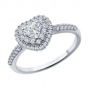 Кольцо из белого золота SOKOLOV с бриллиантом 9010185 фото