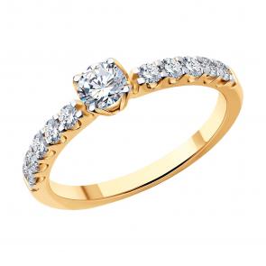 Золотое кольцо SOKOLOV с бриллиантом выращенным 9010205-5 фото