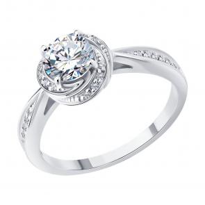 Золотое кольцо SOKOLOV с бриллиантом выращенным 9010214-5 фото