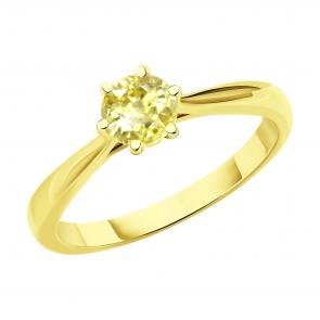 Кольцо из лимонного золота SOKOLOV с бриллиантом 9010215 фото