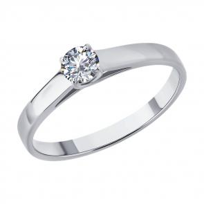 Кольцо из белого золота SOKOLOV с бриллиантом 9010225 фото