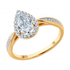 Золотое кольцо SOKOLOV с бриллиантом выращенным 9010254-5 фото