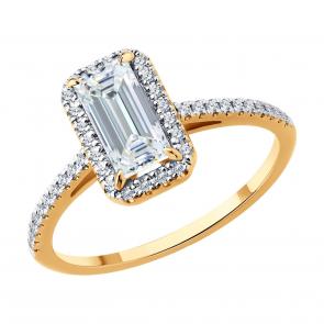 Золотое кольцо SOKOLOV с бриллиантом выращенным 9010258-5 фото