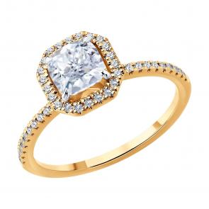 Золотое кольцо SOKOLOV с бриллиантом выращенным 9010260-5 фото