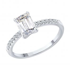 Золотое кольцо SOKOLOV с бриллиантом выращенным 9010274-3-5 фото