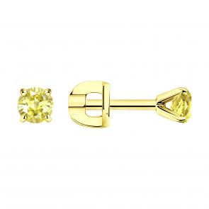 Серьги из лимонного золота SOKOLOV с бриллиантом 9020086 фото