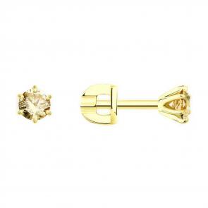 Серьги из лимонного золота SOKOLOV с бриллиантом 9020087 фото