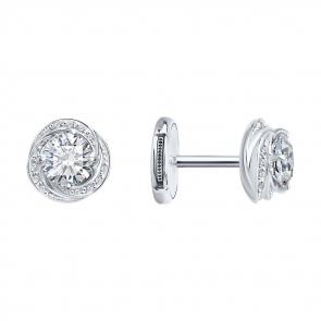 Серьги из белого золота SOKOLOV с бриллиантом выращенным 9020096-5 фото