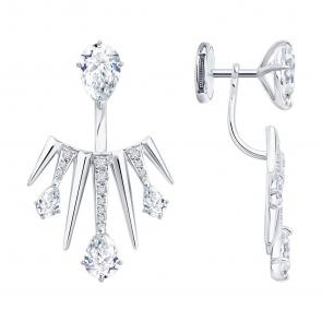 Золотые серьги SOKOLOV с бриллиантом выращенным 9020099-3-5 фото