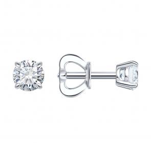 Золотые серьги SOKOLOV с бриллиантом выращенным 9020106-3-5 фото