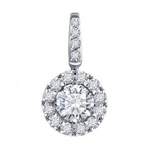 Подвеска из белого золота SOKOLOV с бриллиантом выращенным 9030007-5 фото