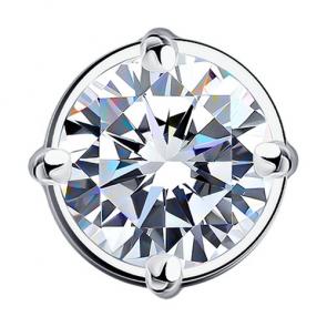 Подвеска из белого золота SOKOLOV с бриллиантом выращенным 9030008-3-5 фото