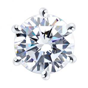 Подвеска из белого золота SOKOLOV с бриллиантом выращенным 9030009-5 фото