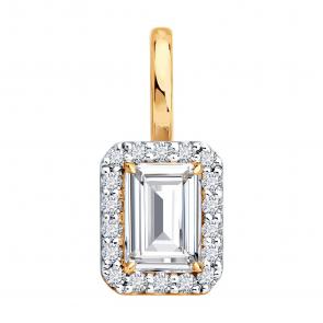 Золотая подвеска SOKOLOV с бриллиантом выращенным 9030014-5 фото