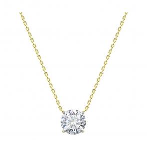 Колье из лимонного золота SOKOLOV с бриллиантом выращенным 9070080-2-5 фото