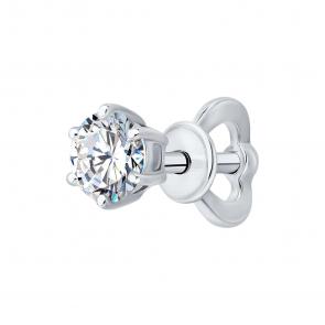 Золотые серьги SOKOLOV с бриллиантом выращенным 9170002-3-5 фото