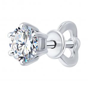 Золотые серьги SOKOLOV с бриллиантом выращенным 9170003-3-5 фото