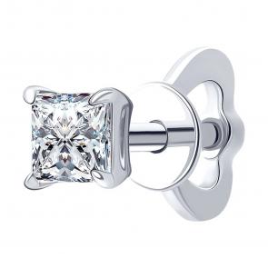 Золотые серьги SOKOLOV с бриллиантом выращенным 9170008-3-5 фото