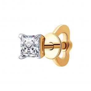 Золотые серьги SOKOLOV с бриллиантом выращенным 9170008-5 фото