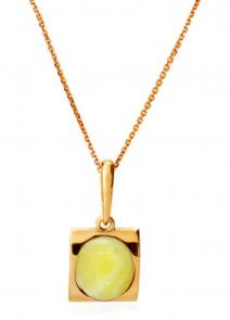 Золотая подвеска Дарвин с янтарём 918030016ab-б фото