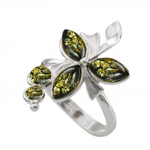 Серебряное кольцо Дарвин с янтарём 920011094aa-з фото