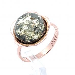 Кольцо из золочёного серебра Дарвин с янтарём 920012361aa-з фото