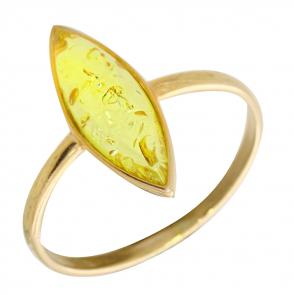 Кольцо из золочёного серебра Дарвин с янтарём 920022174aa-л фото