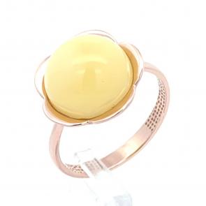 Кольцо из золочёного серебра Дарвин с янтарём 920032361aa-ж фото
