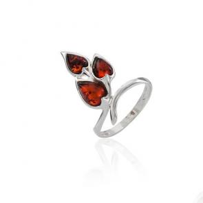 Серебряное кольцо Дарвин с янтарём 920041011aa-к фото