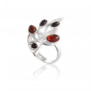 Серебряное кольцо Дарвин с янтарём 920041034aa-к фото