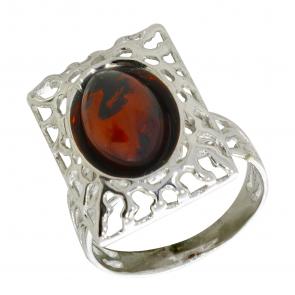 Серебряное кольцо Дарвин с янтарём 920041318aa-к-1 фото