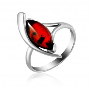 Серебряное кольцо Дарвин с янтарём 920047006aa-к фото