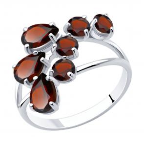 Серебряное кольцо SOKOLOV с гранатом 92010014 фото