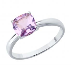 Серебряное кольцо SOKOLOV с аметистом 92011255-91 фото
