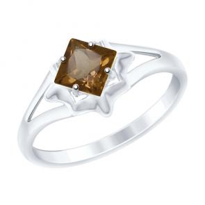 Серебряное кольцо SOKOLOV с раухтопазом 92011515 фото