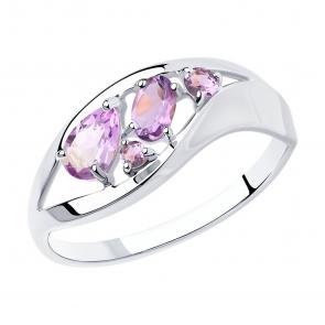 Серебряное кольцо SOKOLOV с аметистом 92011574 фото